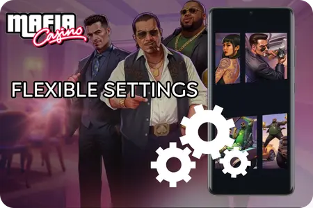 All settings Mafia Casino on smartphone
